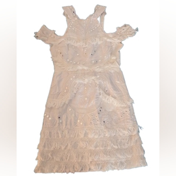 Boston Proper White Lace Mini Dress - Picture 2 of 4